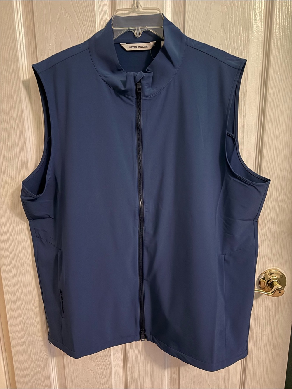 Peter Millar Crown Sport Men's Navy Zip-Front Golf Vest Medium